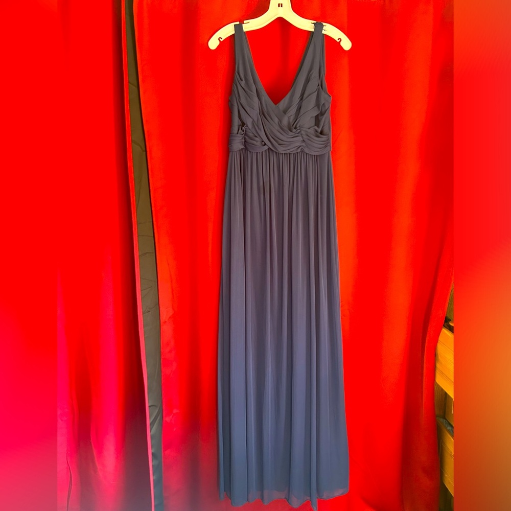 David’s Bridal Navy Blue Bridesmaid Dress
